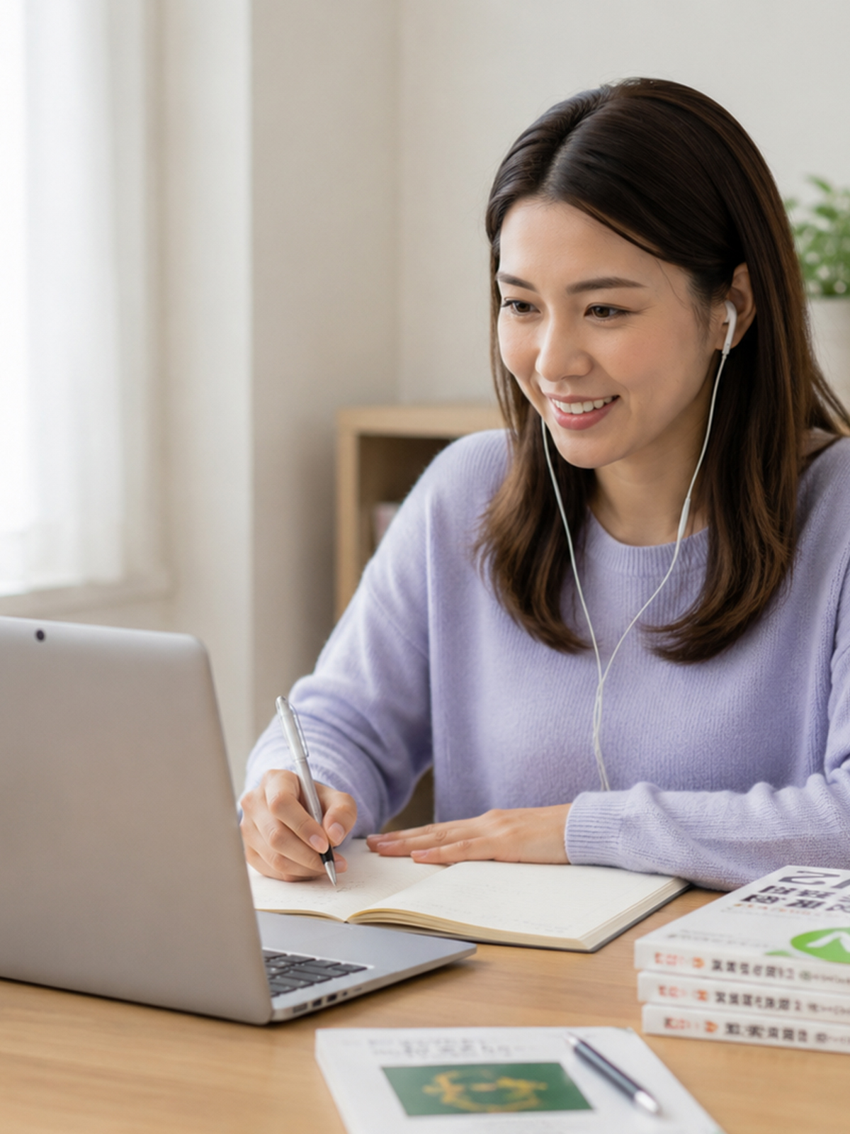 オンラインでN2読解を学ぶ様子